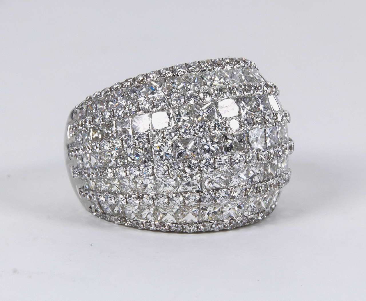 Fabulous Rounded Dome Bombe Style Diamond Gold Cocktail Ring In New Condition In New York, NY